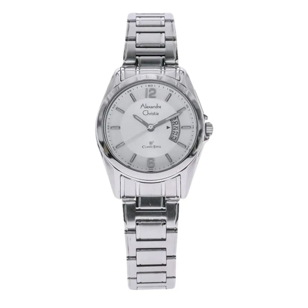 ALEXANDRE CHRISTIE JAM TANGAN 8289 LD BSSSL SILVER WHITE DIAL