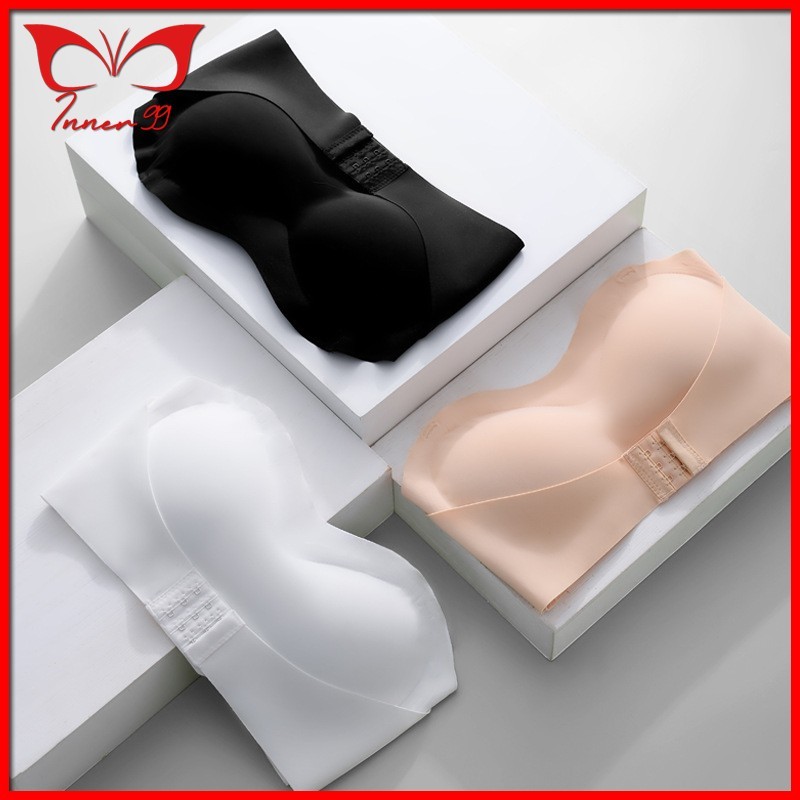 Inner99 Bra Wanita Model Kemben Tali Bening Tanpa Kawat Pengait Depan Bahan Seamless Adem 166