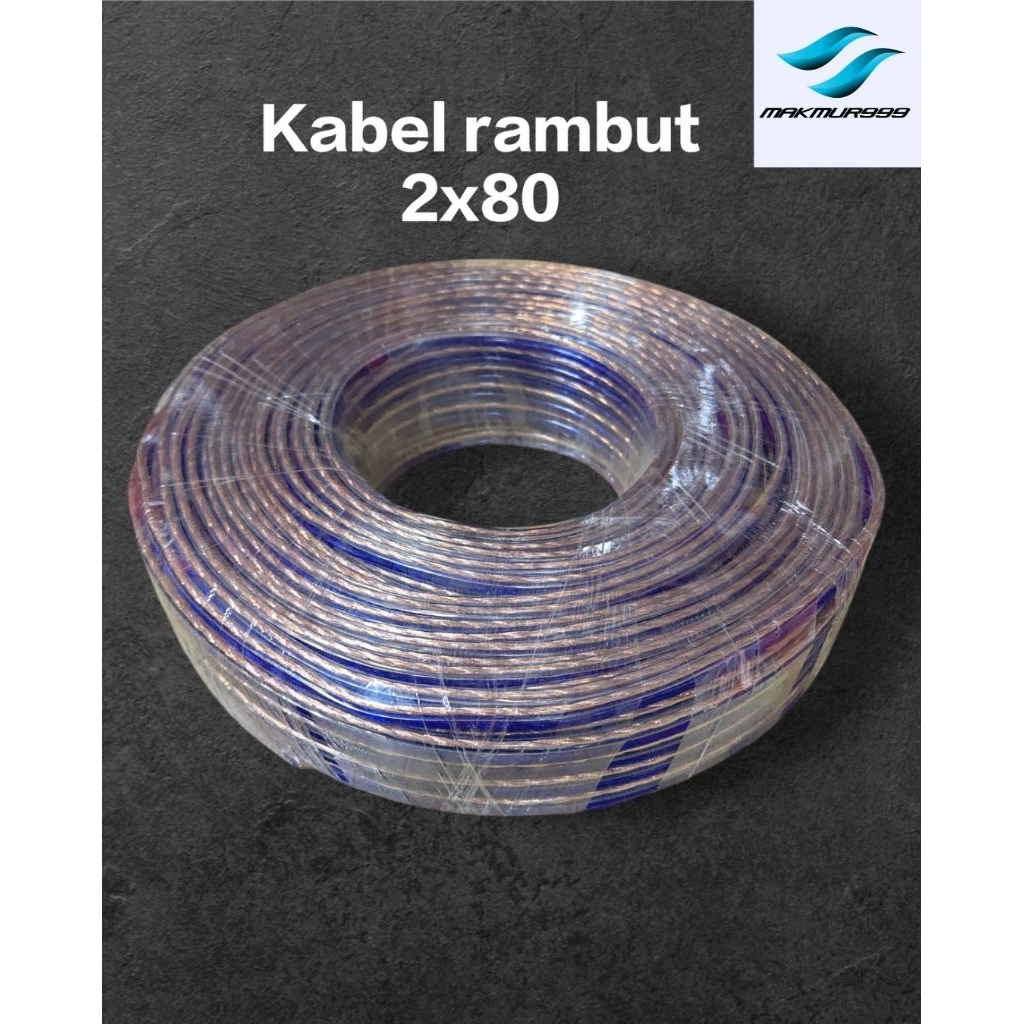 kabel listrik bening / kabel rambut tebal isi 2 ukuran 2x80 per 1 rol
