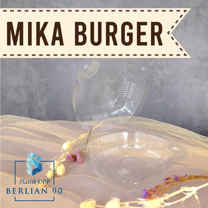 ( 50 Pcs ) Mika Burger Hamburger - Mika Hamburger - Mika Roti - Kotak Burger Termurah - Mika Tebal P