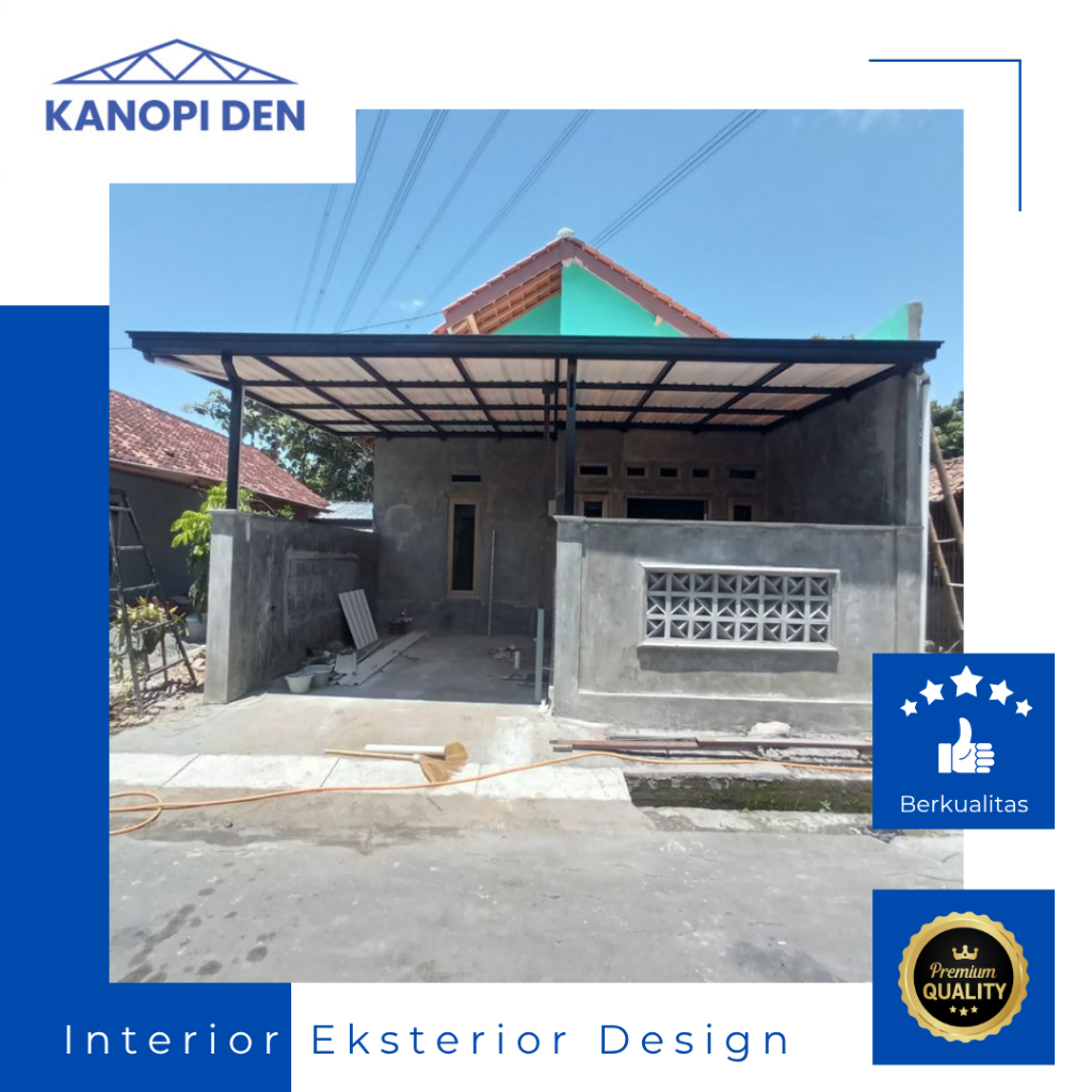 Kanopi kordoba UPVC Alderon Tahan Panas Dan Cuaca Ekstrem | Rangka besi Hollow Galvanis