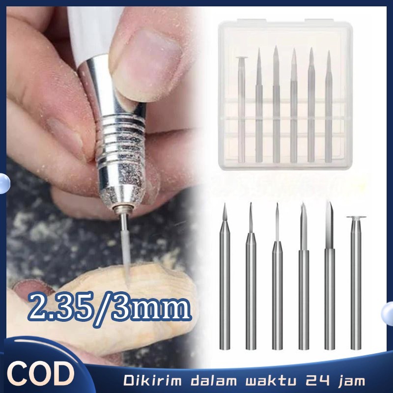 Mata Bor Kayu Ukir 2.35/3mm Mata Bor Ukir Mata Bor Kayu 6pcs/1 Set Mata Bor Mini Ukir Kayu