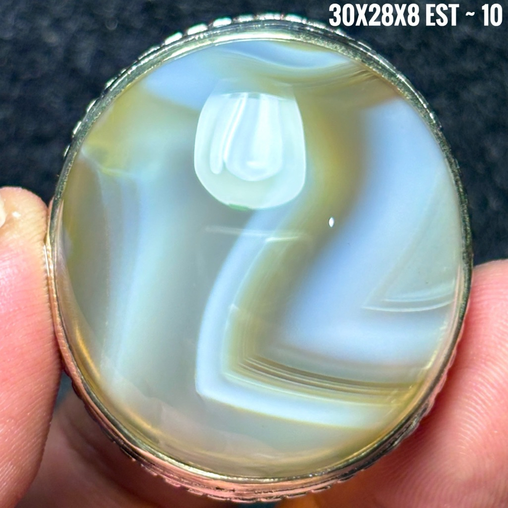 NATURAL BATU AKIK MOTIF YIN YANG JUMBO