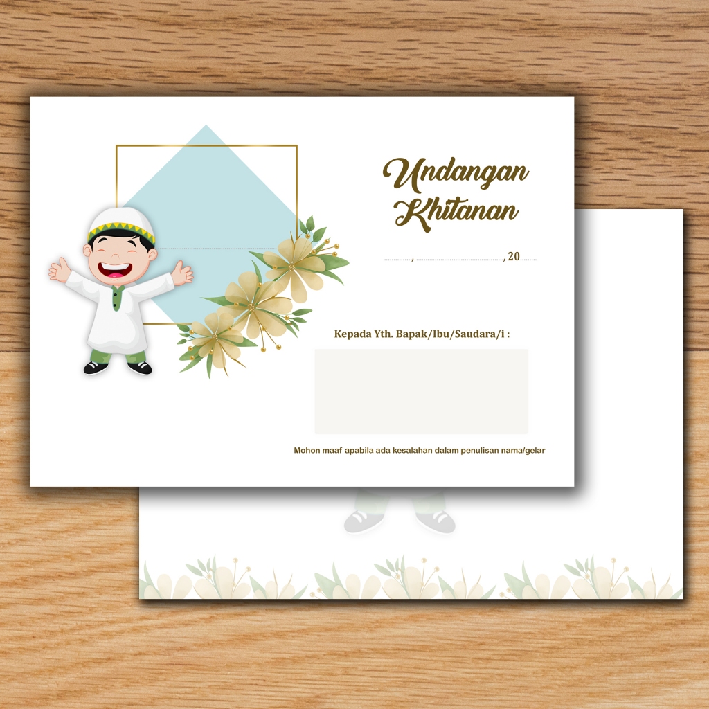 UNDANGAN KHITANAN TULIS TANGAN SENDIRI TEMA ANAK MURAH MERIAH BARU (ISI 25 PCS)