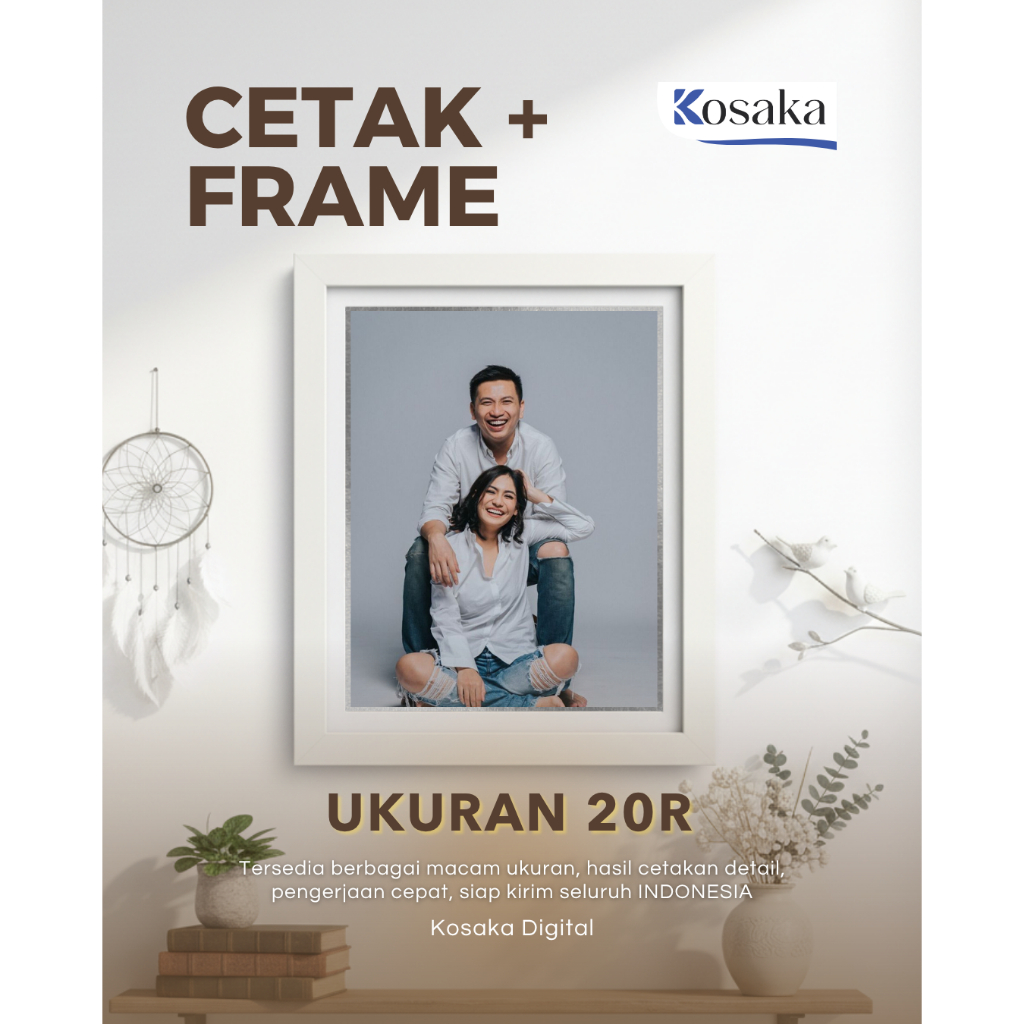 Cetak Foto + Frame Ukuran 20R Double Frame/Double List | Frame Kaca | Hiasan Dinding | Cetak Foto Ju