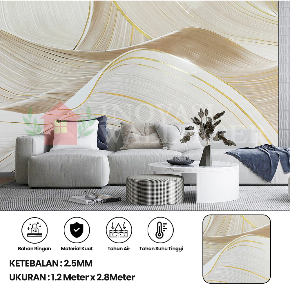 Wallpaper Vinyl Foam Roll Motif Elegan Modern – Wallpaper Dinding Rumah Minimalis Ukuran 120x280
