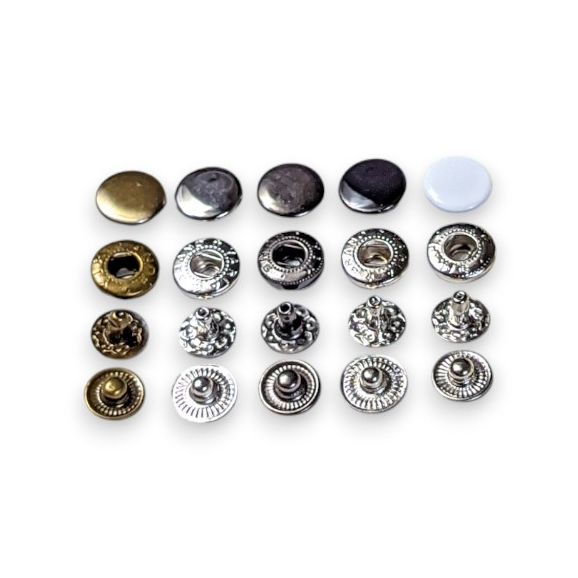 Kancing Cetet Jepret 15 mm 7060 Snap Button Aksesoris Tas Dompet Celana Jeans Jaket Warna ATG BN Sil