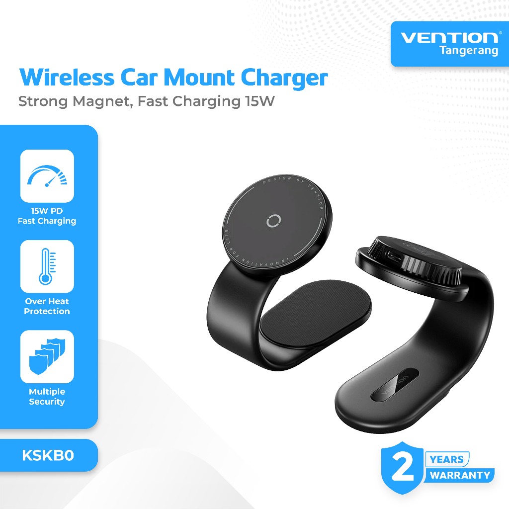 Vention Wireless MagSafe Car Mount Charger Wireless Charging Fast Charging 15W Phone Holder Mobil Ma