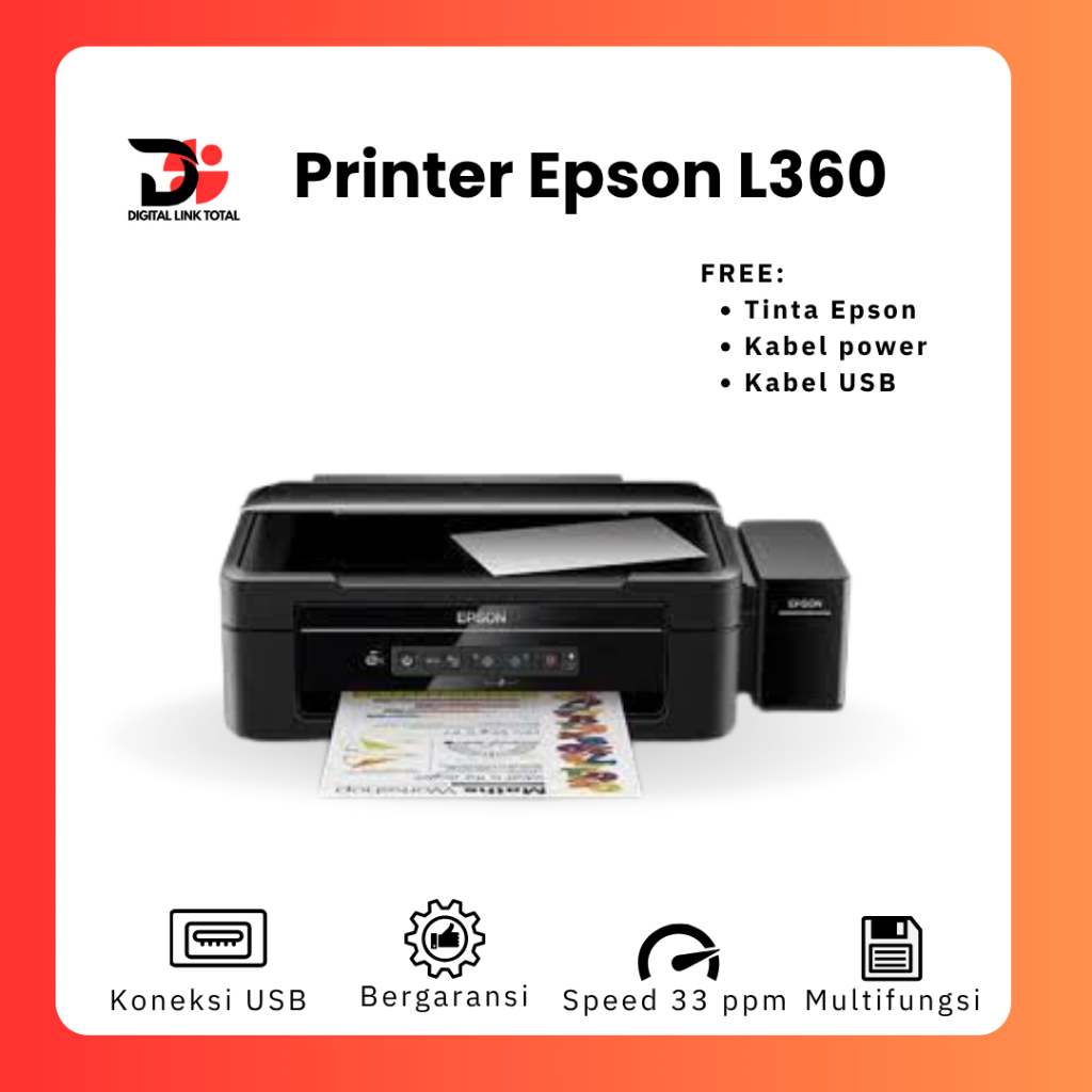 Printer epson l360 scan copy print bekas siap pakai