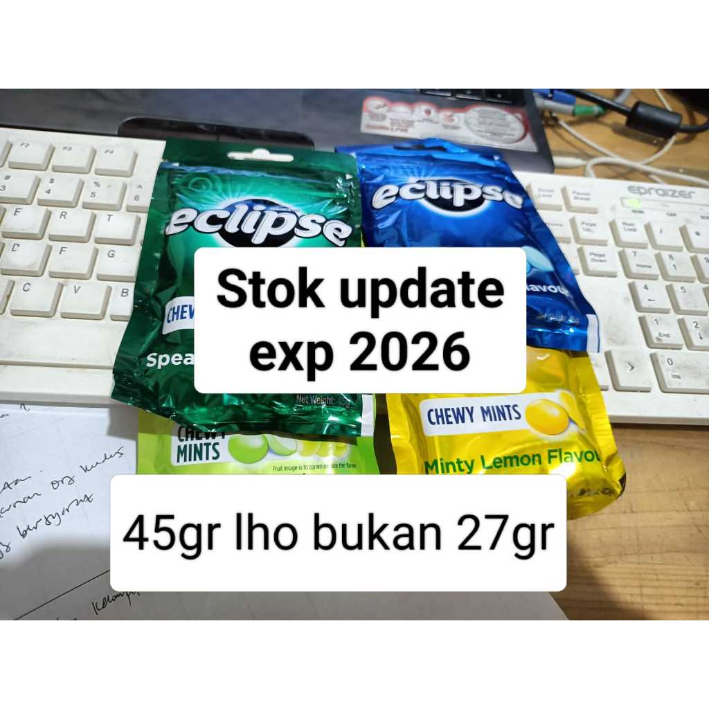 Permen Eclipse Chewy Mints 45gr Eclipse Mints Sugar Import Wrigleys Minty Lemon