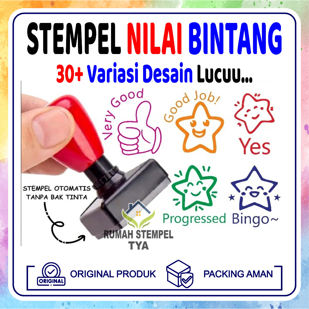 STEMPEL NILAI GURU nilai bintang LUCU TK/PAUD/STAMPEL REWARD OTOMATIS /FLASH STAMP PENILAIAN MURAH