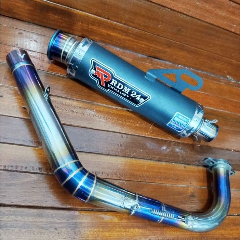 knalpot RDM 24 racing  full stnlis blu mon all matic mio baet spin  vario pcx nmax Aerox