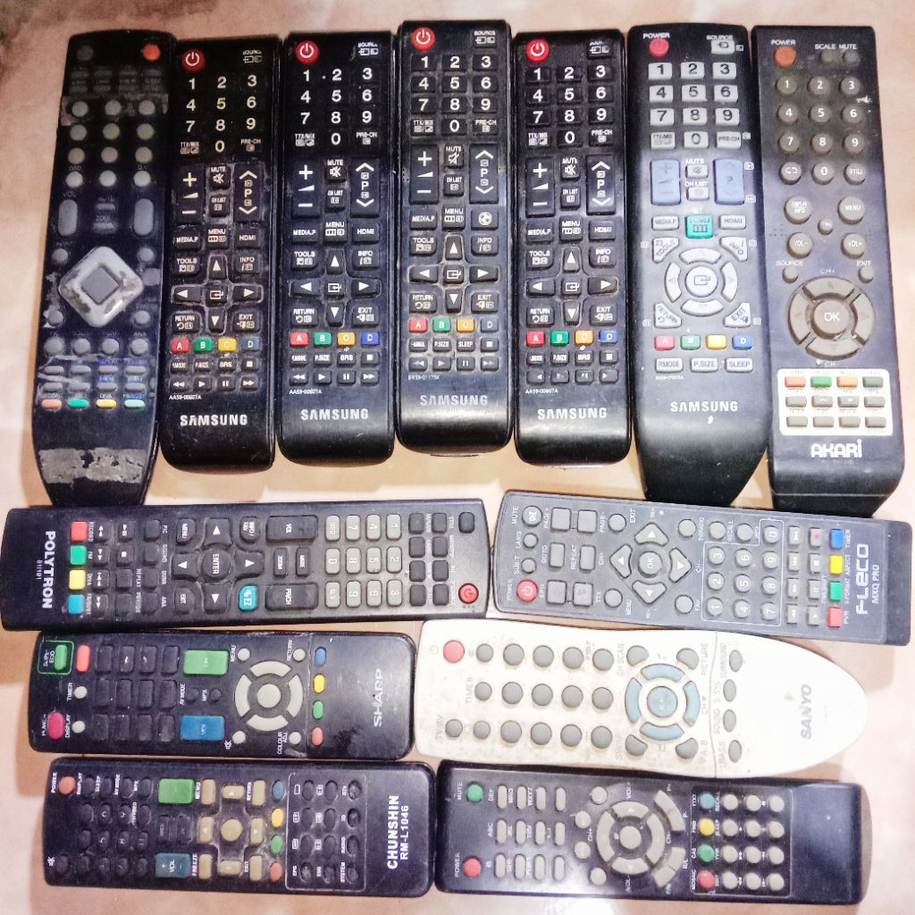 remot tv led lcd tabung stb semua merk bekas ori cabutan bisa custom