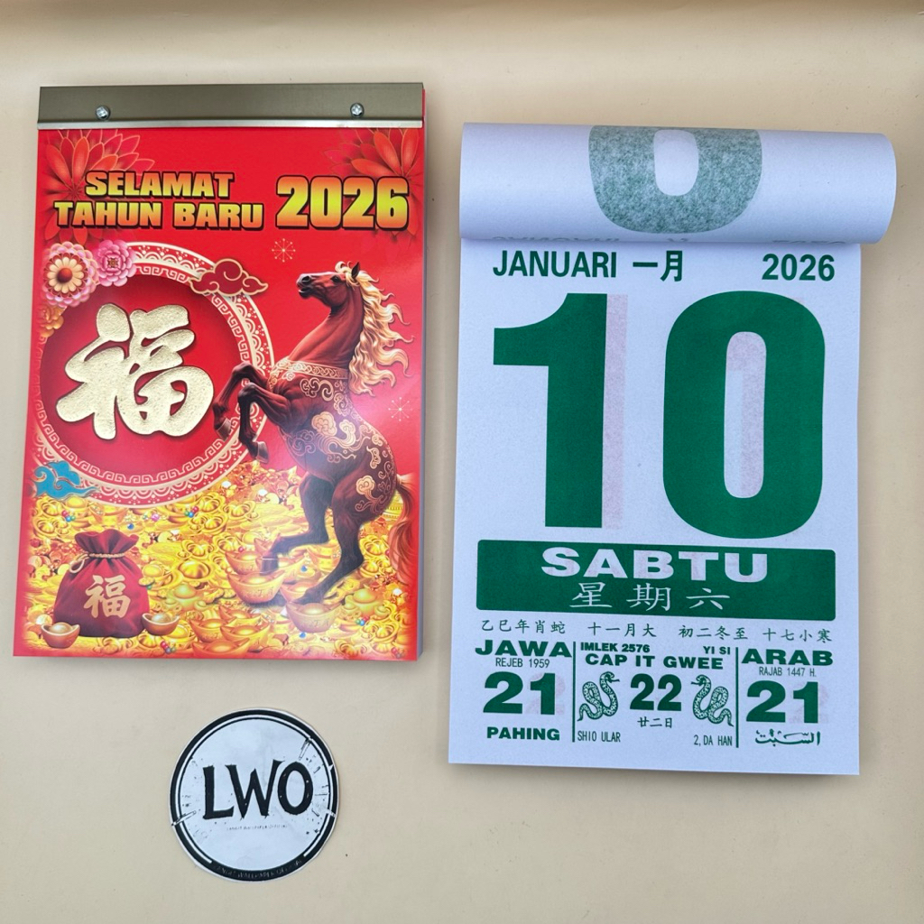 Kalender Harian Besar 2026 Kalender Harian Sobek Besar Tahun 2026