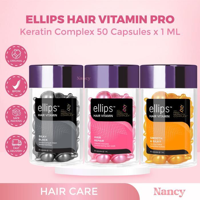 Ellips Hair Vitamin Pro Keratin 50 Capsules - Vitamin Rambut Harga Grosir Bisa Cod