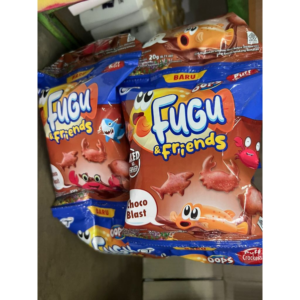 OOPS FUGU & FRIENDS BISKUIT CRACKERS RENCENG ISI 10