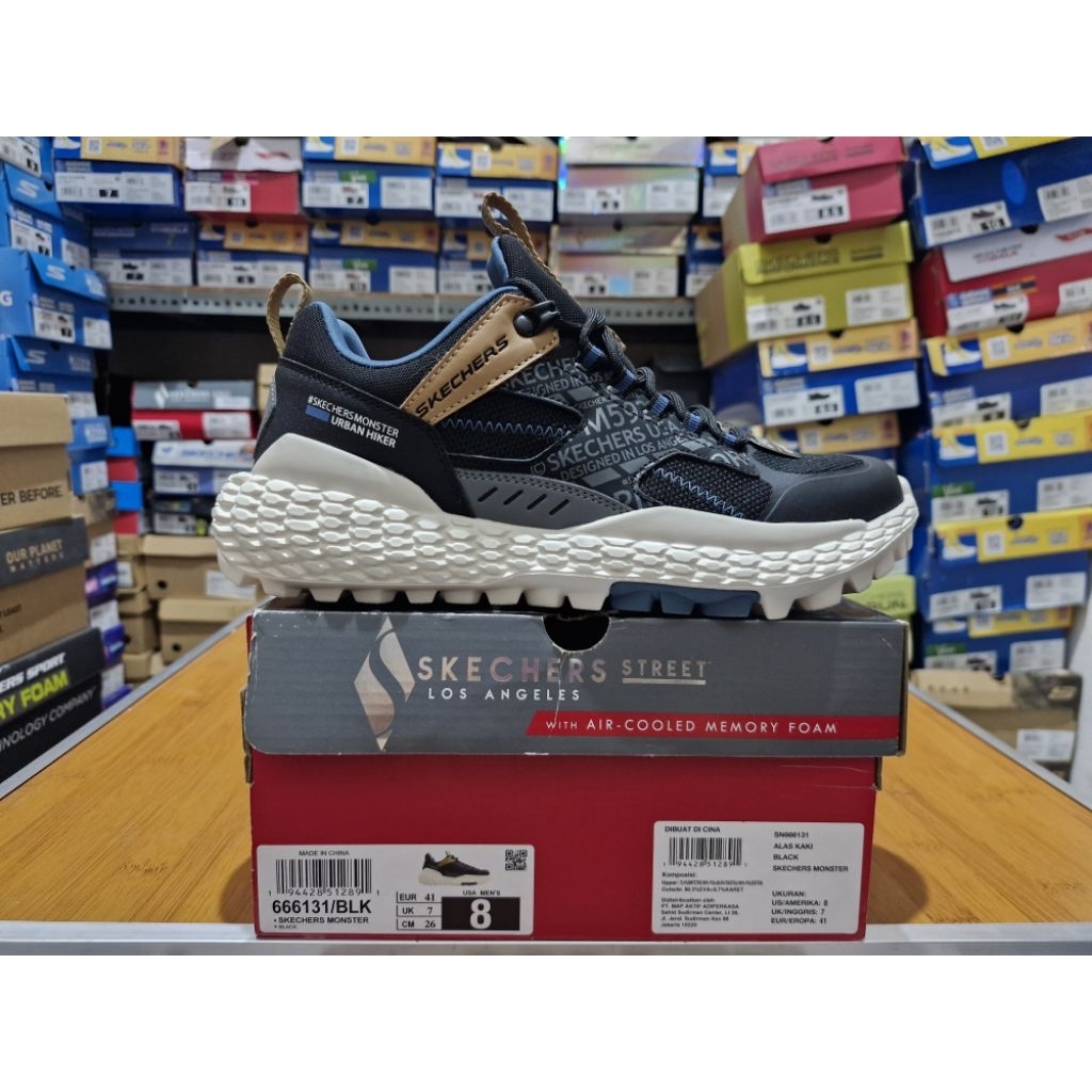 New Special Edition Skechers Monster Outdoor Sneakers Shoes Mens 666131/BLK Original BNIB