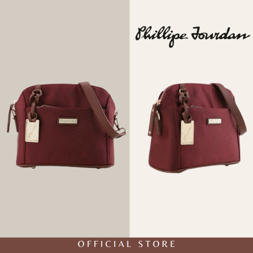 Phillipe Jourdan Domine Tas Selempang Wanita Maroon (Canvas)