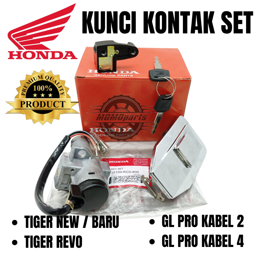 KUNCI KONTAK HONDA KC5 TIGER NEW BARU REVO GL PRO KABEL 2 KABEL 4 KUALITAS AHM ORI HGP SATU SET ORSI