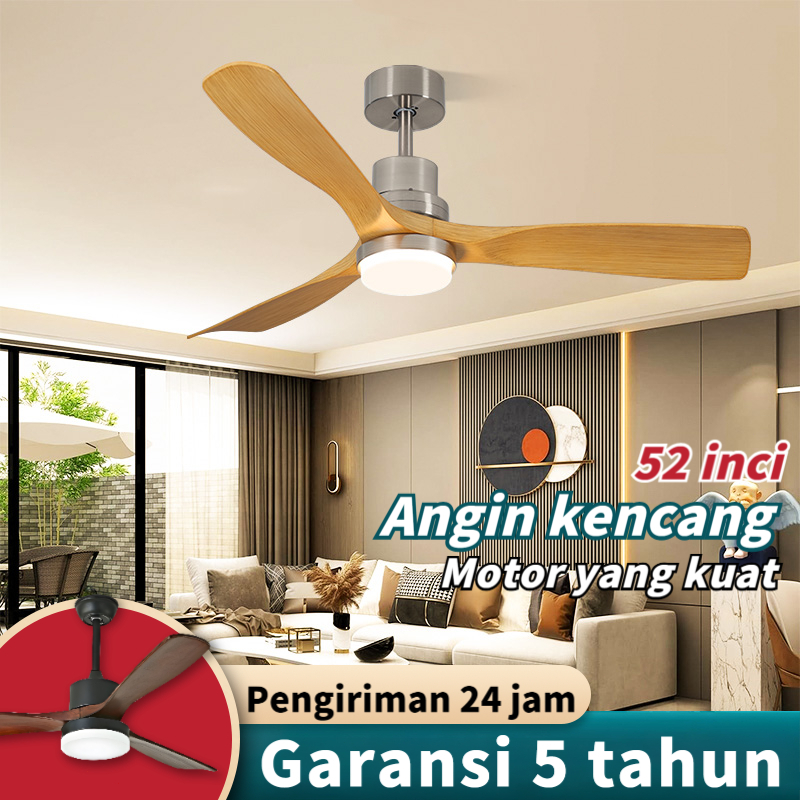 Lampu kipas angin gantung plafon 42/52 inci remote 3warna kipas angin ruang tamu dengan lampu kipas 