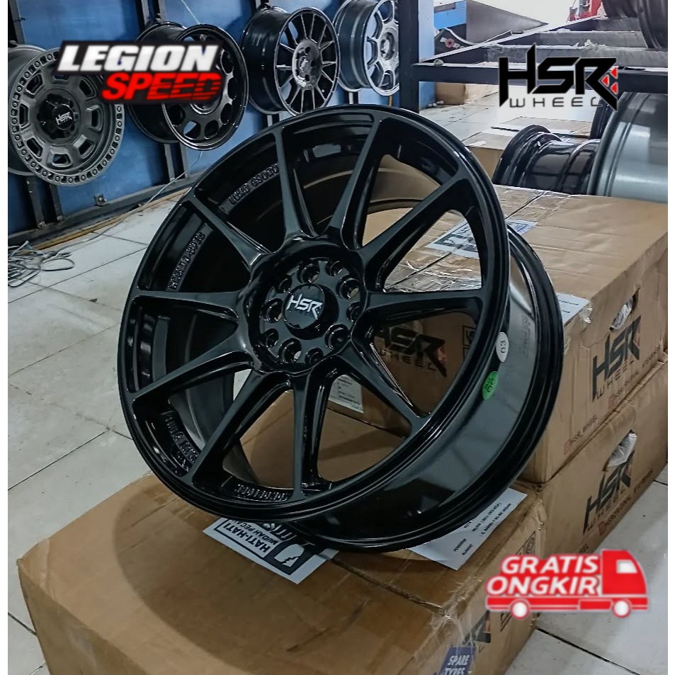 VELG MOBIL YARIS RING 17 HSR SHINJUKU RADIANT BLACK LEBAR 75/9 ET38/28 GRATIS ONGKIR