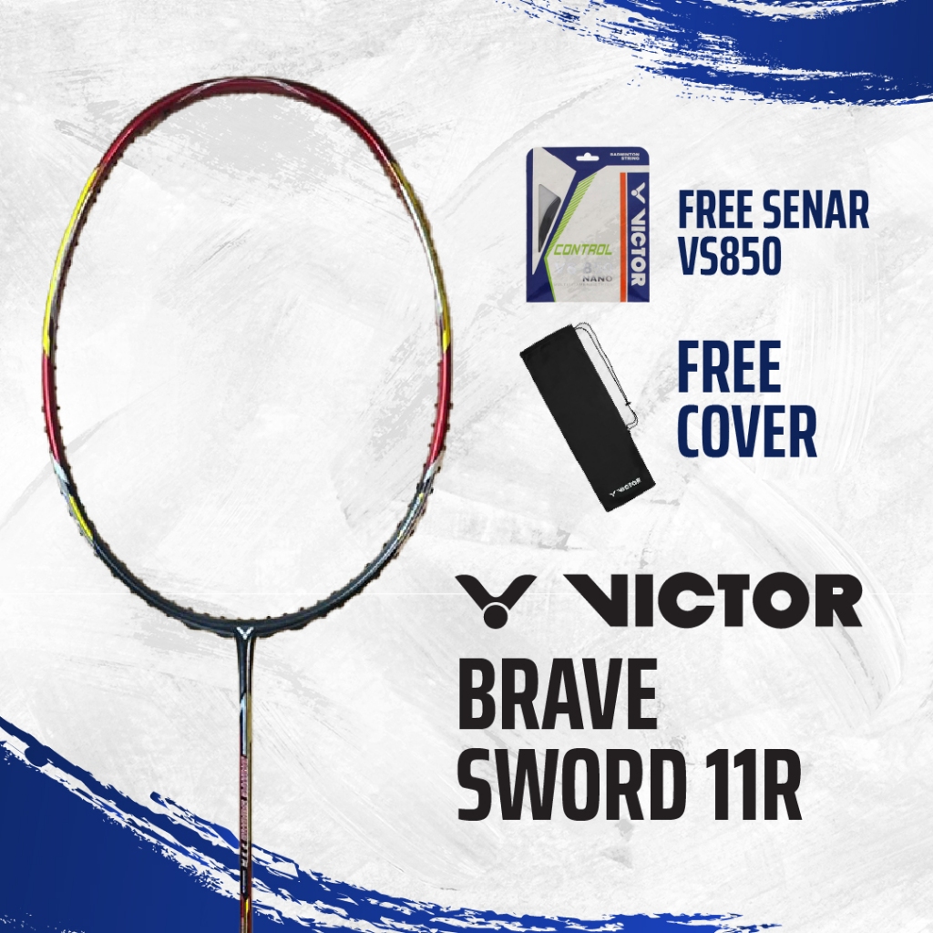 Raket Badminton Victor Brave Sword 11R + Bonus Senar Victor VS850 + Cover Beludru Victor | Bulu Tang