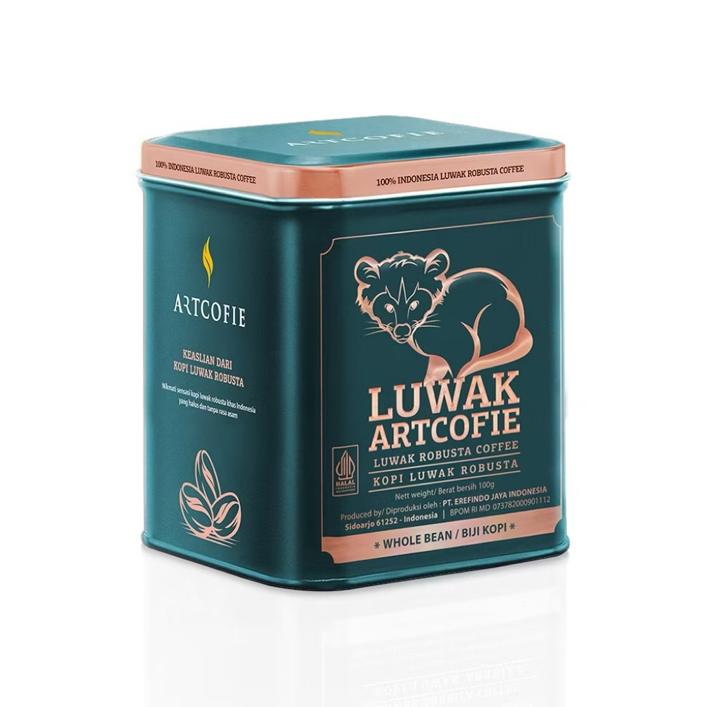 Luwak Artcofie - Luwak Robusta Coffe - Artcofie Kopi Luwak Robusta Tin Box Biji 100g