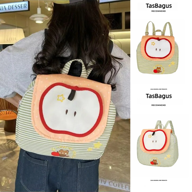 TasBagus COD Ransel Bergaris Hijau Susu Mint
