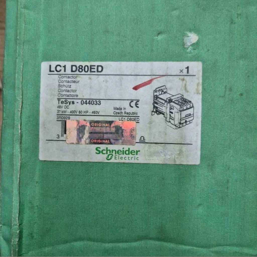 KONTAKTOR/CONTACTOR SCHNEIDER LC1D80ED 48VDC/LC1D80ED SCHNEIDER ORIGINAL