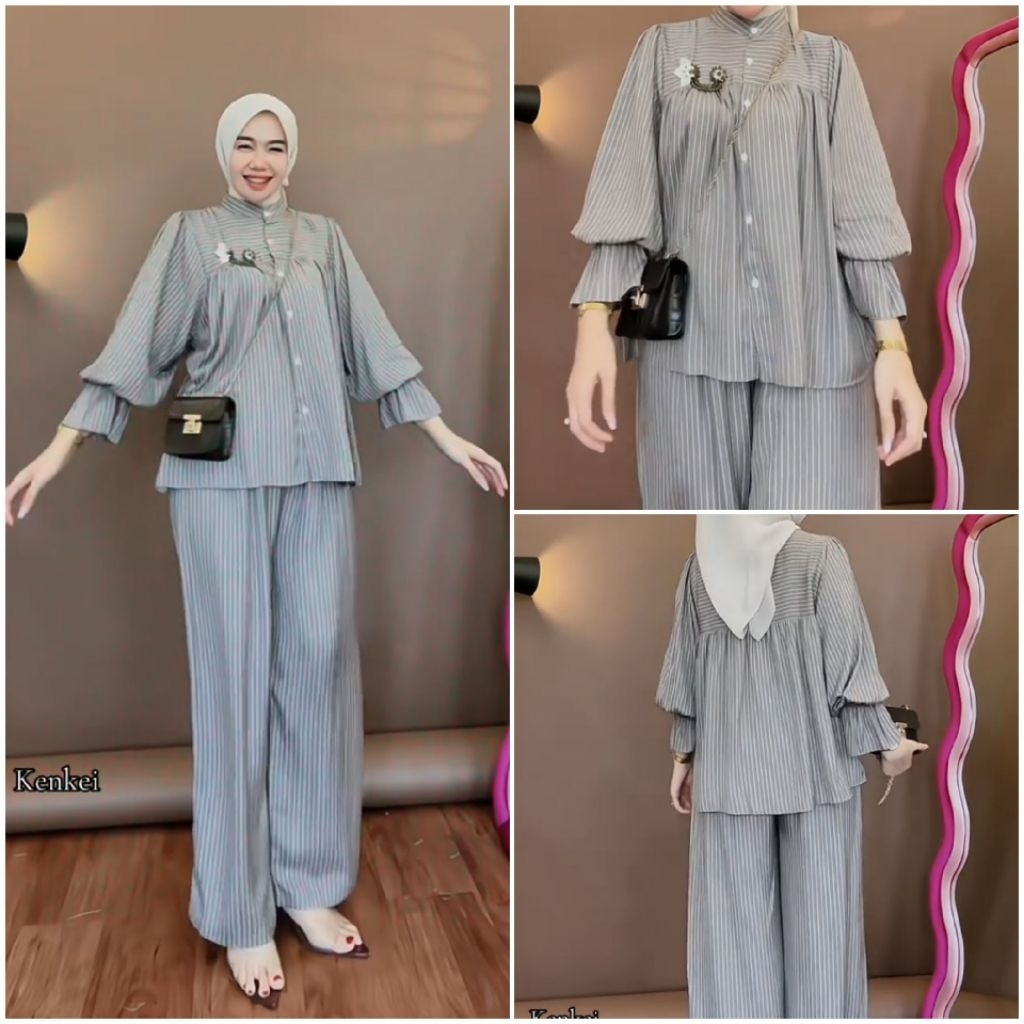 RIZUKA SET//SETELAN ARSYLA LENGAN PANJANG//SETELAN BABYDOLL//SET RAYON PREMIUM//ONESET VIRAL