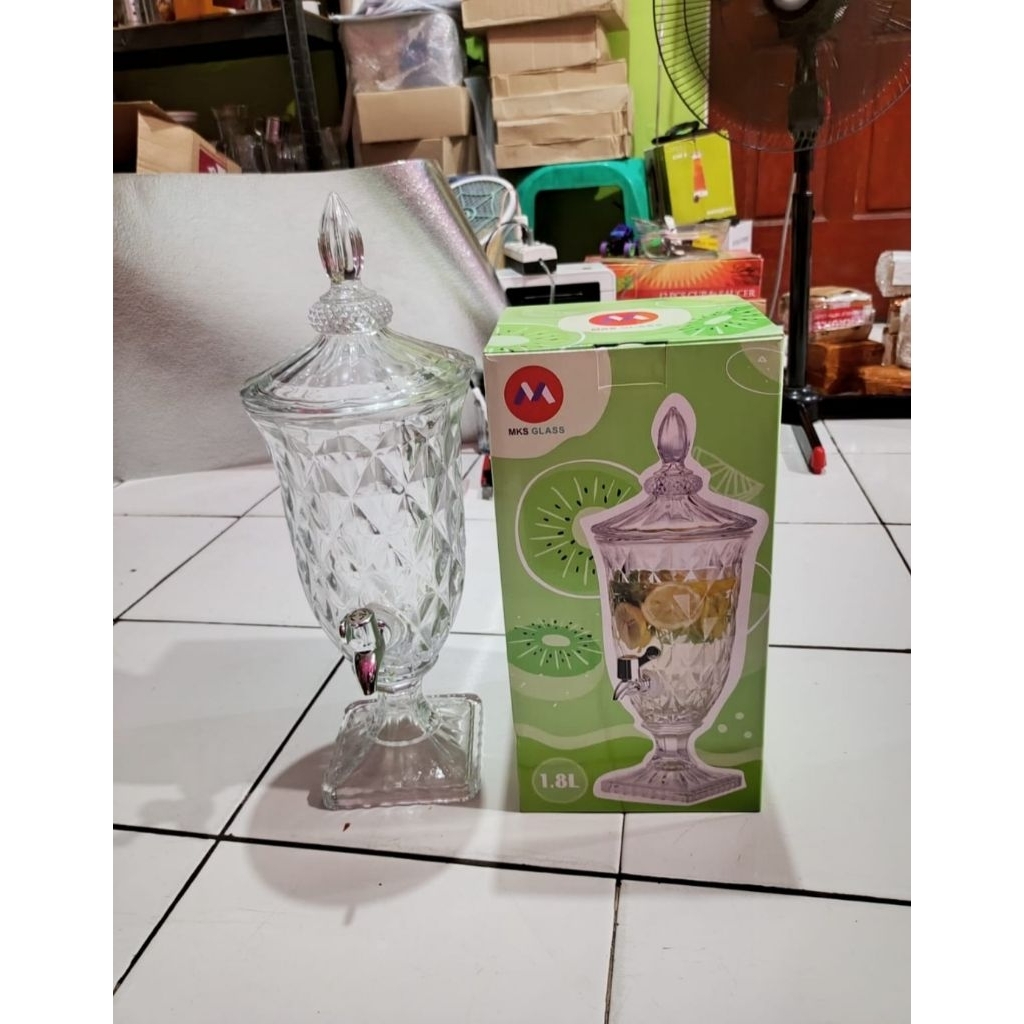 Dispenser Air 1800 ml/Dispenser kaca/Wadah minuman