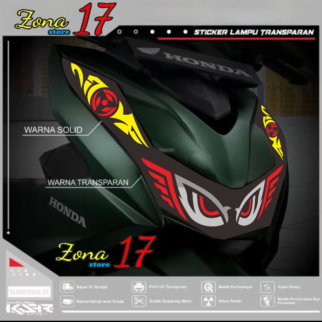 STIKER VARIASI LAMPU ALIS MOTOR BEAT DELUXE 2020 2023
