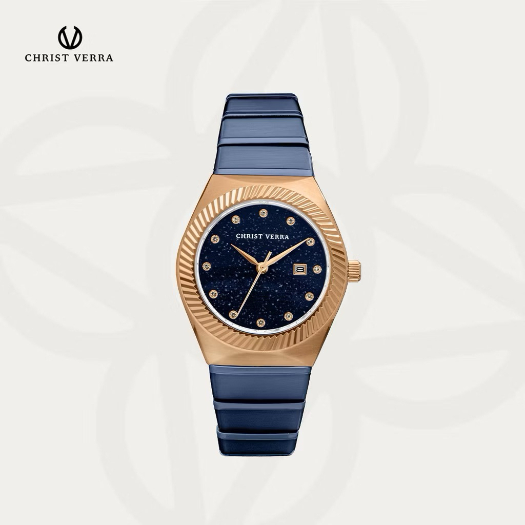 CHRIST VERRA 922707L-1JBLU JAM TANGAN WANITA ORIGINAL