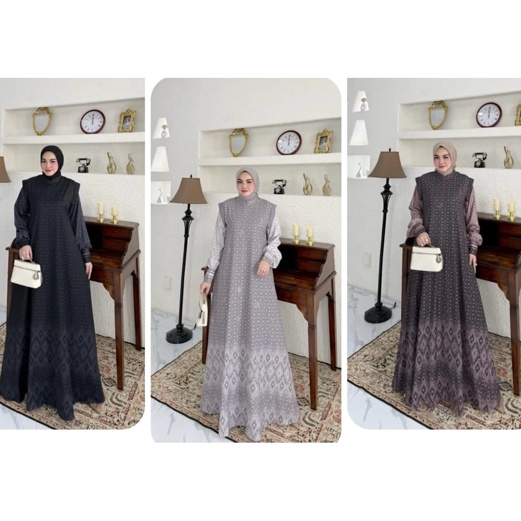 Gamis HMF luxury/gamis wanita terbar /Gamis wanita terlaris