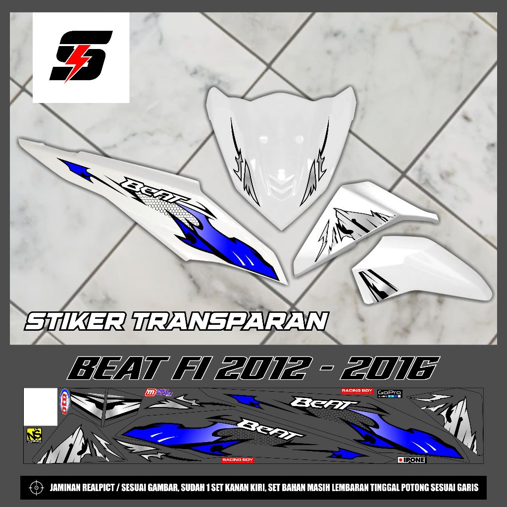 COD cutting Striping Style BEAT FI 2012 - 2016 STIKER Transparan ELEGAN