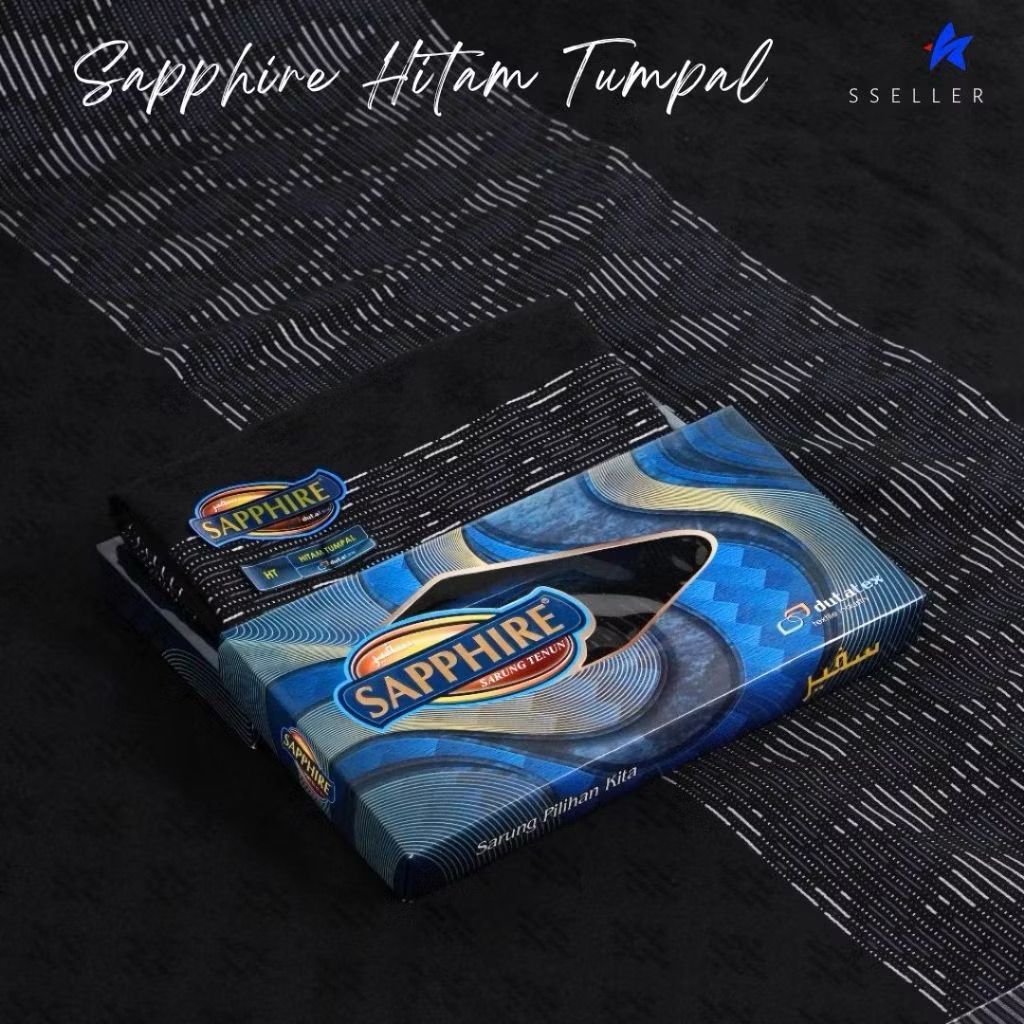 Sarung Tenun SAPPHIRE Hitam Tumpal / Sarung Sapphire Hitam