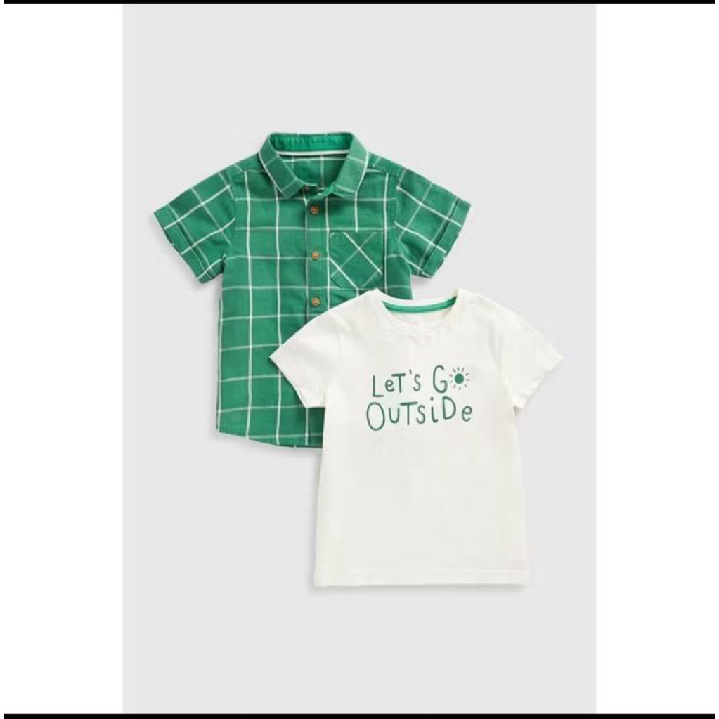 Mothercare Set Kemeja Kotak Hijau