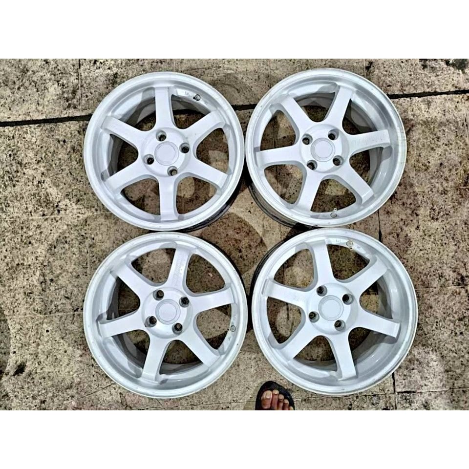 VELG MOBIL RACING TE37 RING 15 LEBAR 6,5 LUBANG BAUT PCD 4X100 ET42 PELEK
