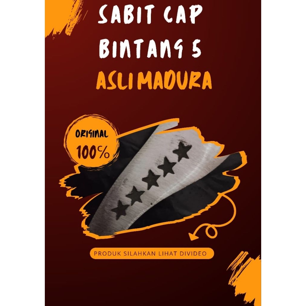 peralatan berkebun, arit/sabit bintang lima asli madura