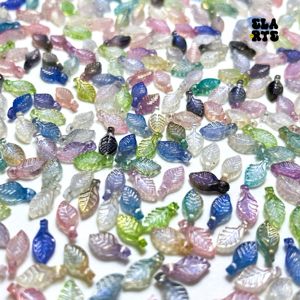 ELARTE 30gr Mote/ Manik Daun Shimmer Gradasi GID, Leaf Beads, Manik Gelang Fairy