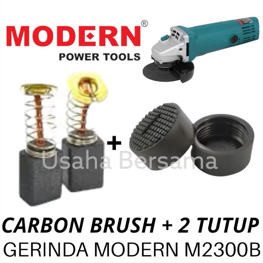 CARBON BRUSH + 2 TUTUP M2300B GERINDA MODERN ARANG DAN TUTUP ARANG TUTUP CB M 2300 B GERINDA MODERN 