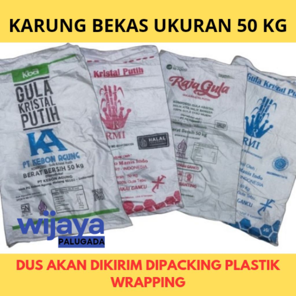 Karung Plastik 50Kg / Karung Gula Bekas 100 X 60 Cm / Karung SUJ Berkualitas