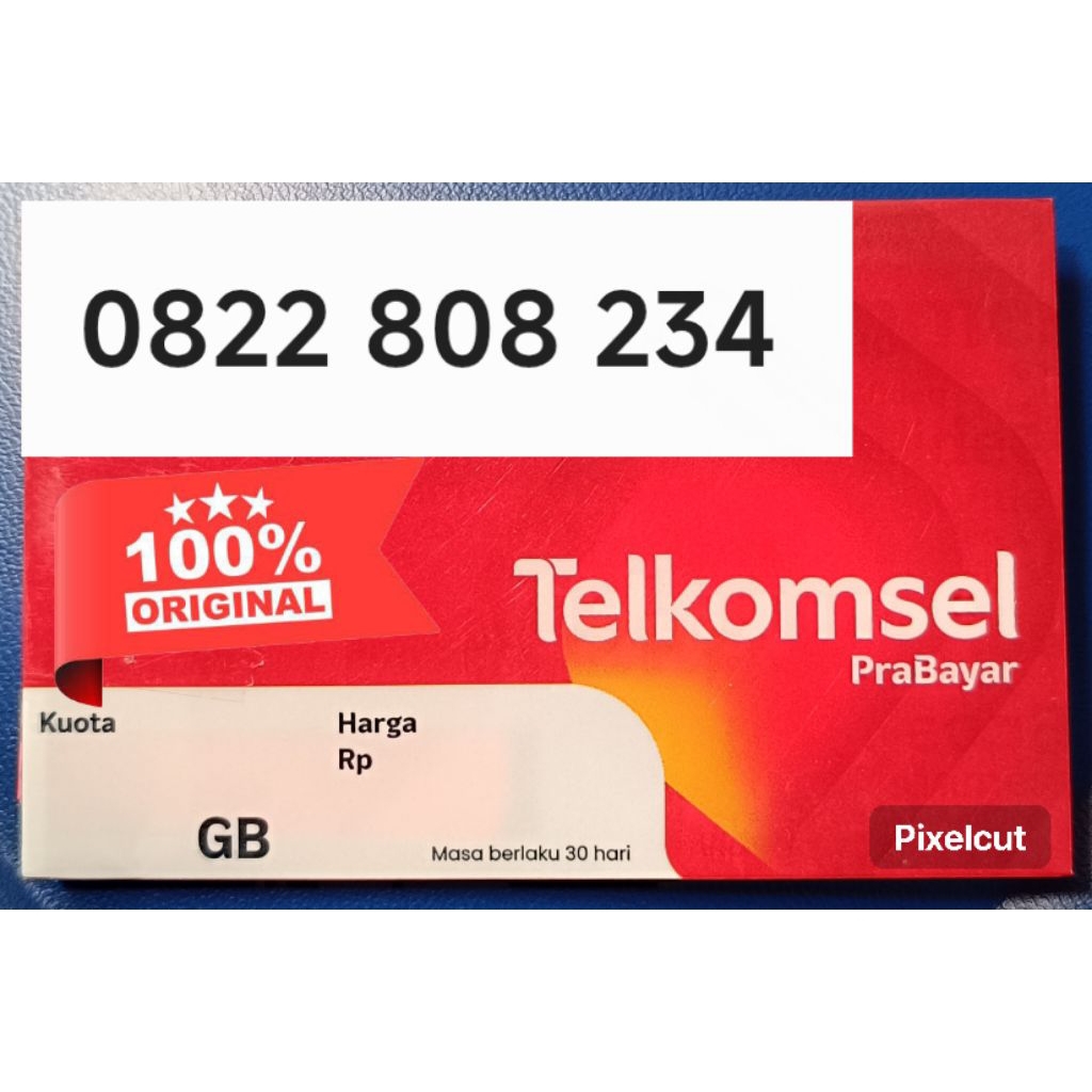 Nomor Cantik Hoki 10 digit - 808 (BOB) 234 (dji sam soe) - Simpati Telkomsel - bonus kouta 260 GB 1 