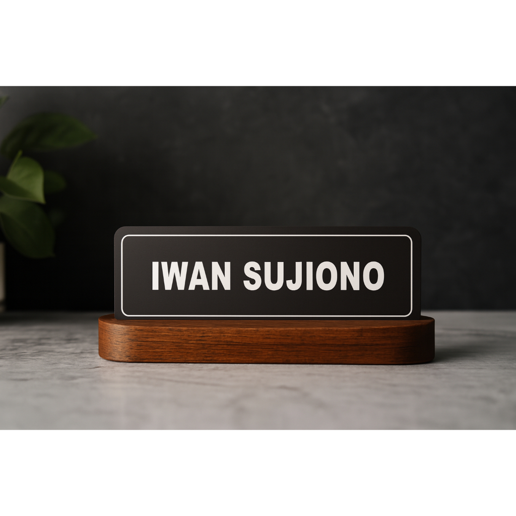 Nametag Akrilik Custom Nama Magnet Peniti Name Tag ID Card Acrylic
