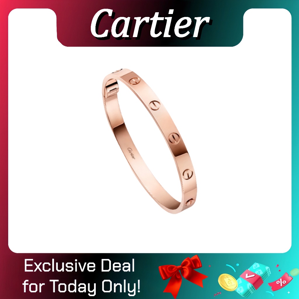 【BEST SELLER】Cartier Love Series Gelang Emas 18K Desain Sekrup Klasik — Bisa Dibuka, Nyaman Dipakai 