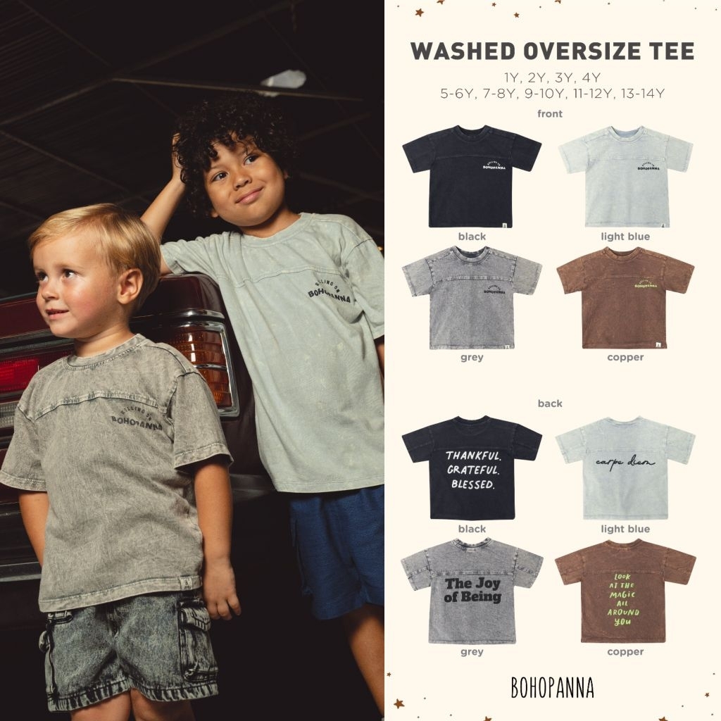 Bohopanna Wash Oversized Tee and Jojo Tee | Baju Atasan Anak Boho Panna