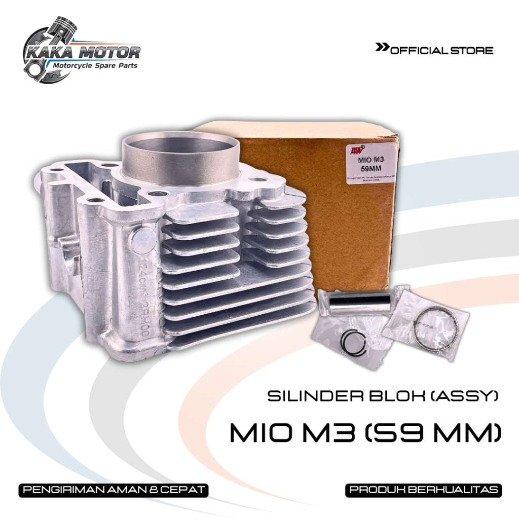 SILINDER BLOK (ASSY) MIO M3 (59 MM) - CYLINDER SILINDER BLOK SEHER BORING BORE UP MIO M3 59 MM