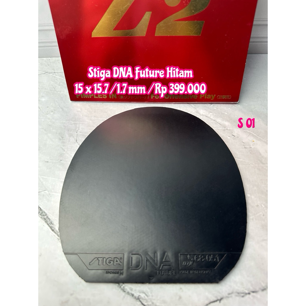 SECOND BET BAT BAD KARET TENIS MEJA PINGPONG BEKAS STIGA DNA FUTURE WARNA HITAM