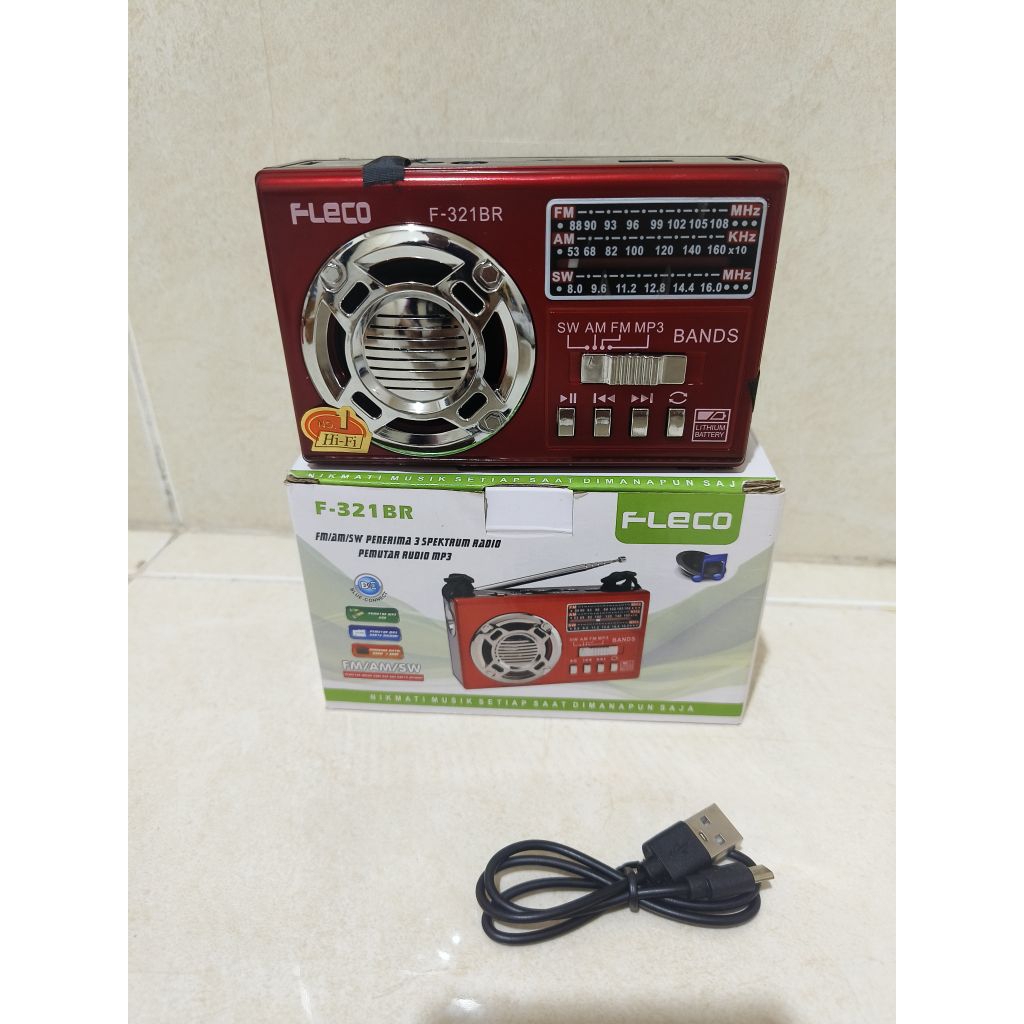 RADIO JADUL FLECO F-321BR Radio Suara Besar Sinyal Kaut MP3