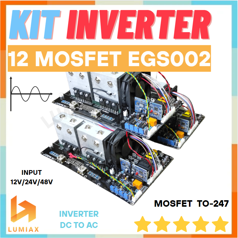 Kit Inverter Egs002 Psw 12fet besar 12 fet mosfet 247 original 12v/24v/48v